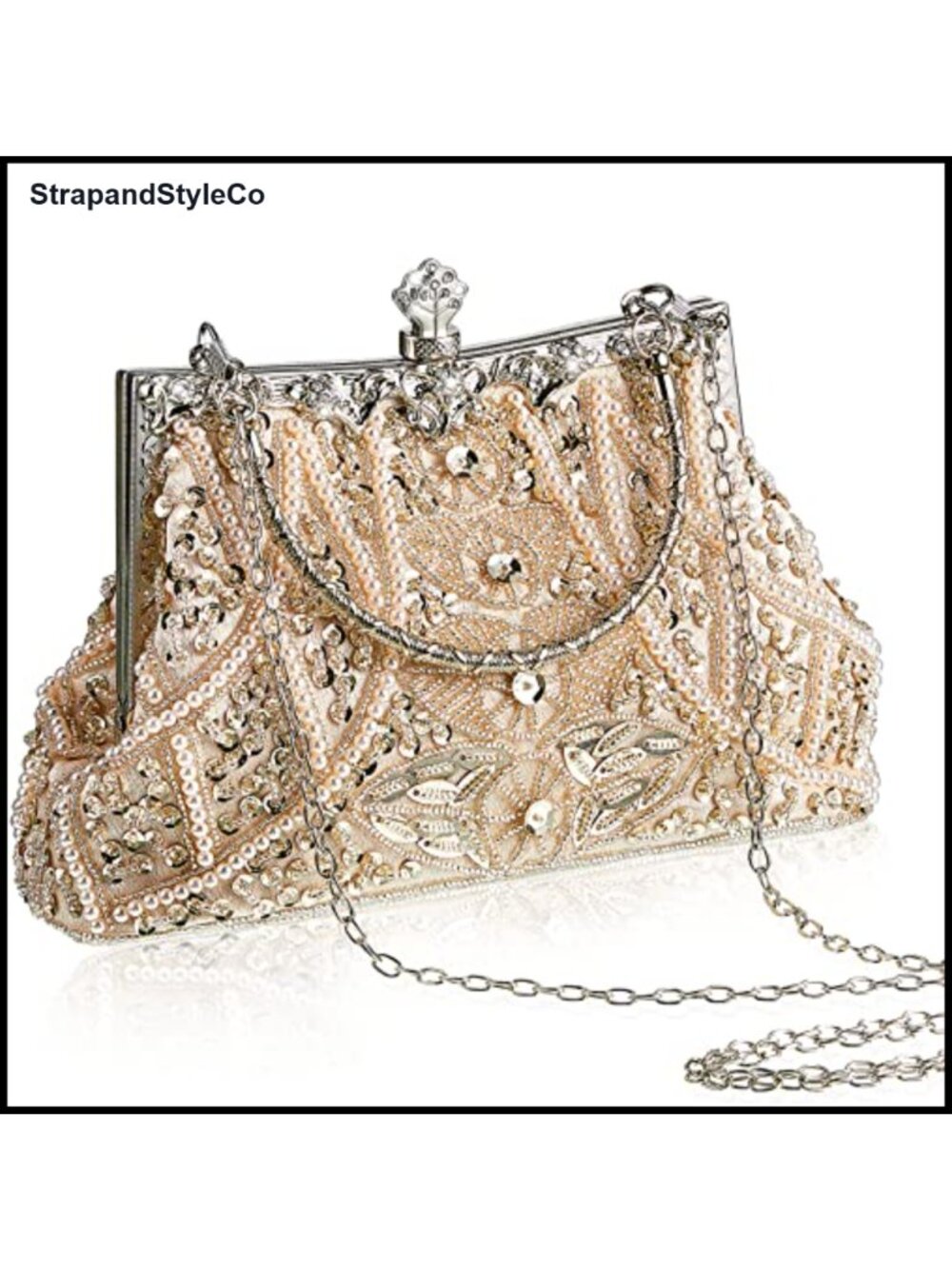 1920s Vintage Beaded Clutch Evening Bag Beads Sequins Rhinestones Wedding